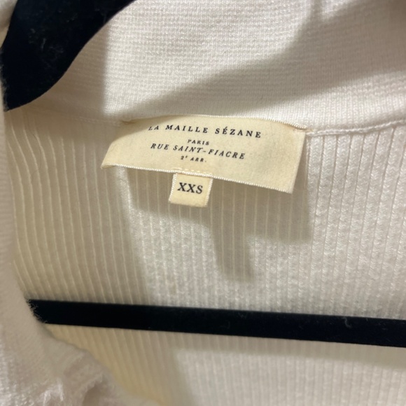 Sezane White Ribbed Knit Top - Picture 4 of 5